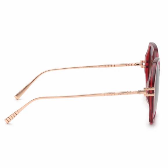 New! Chopard SCH370M 07AK Transparent Red Ice Cube Sunglasses, Authentic